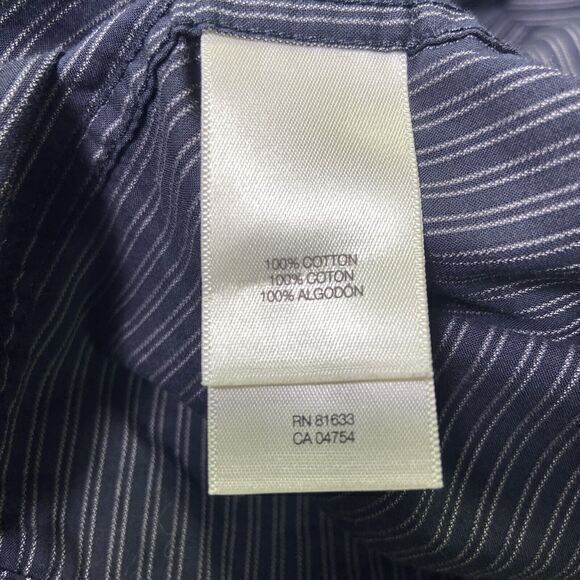 Kenneth Cole New York Men’s Black Striped Button Up Shirt Long Sleeve Size XL - Picture 5 of 11